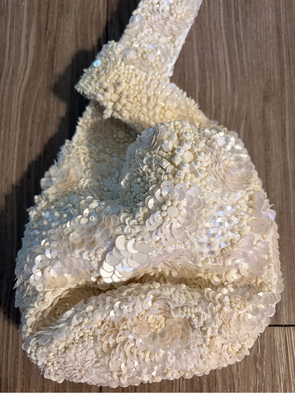 Marshalls Ivory Sequin Knot Wristlet - Picture 2 of 9
